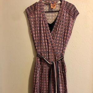 Tory Burch faux wrap dress with slip